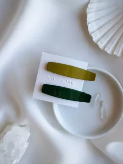 Lucinda's Olive Hair Clip Duo