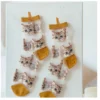 Lucinda's New Sheer Cat Socks Mustard 1 Lucinda's New Sheer Cat Socks Mustard