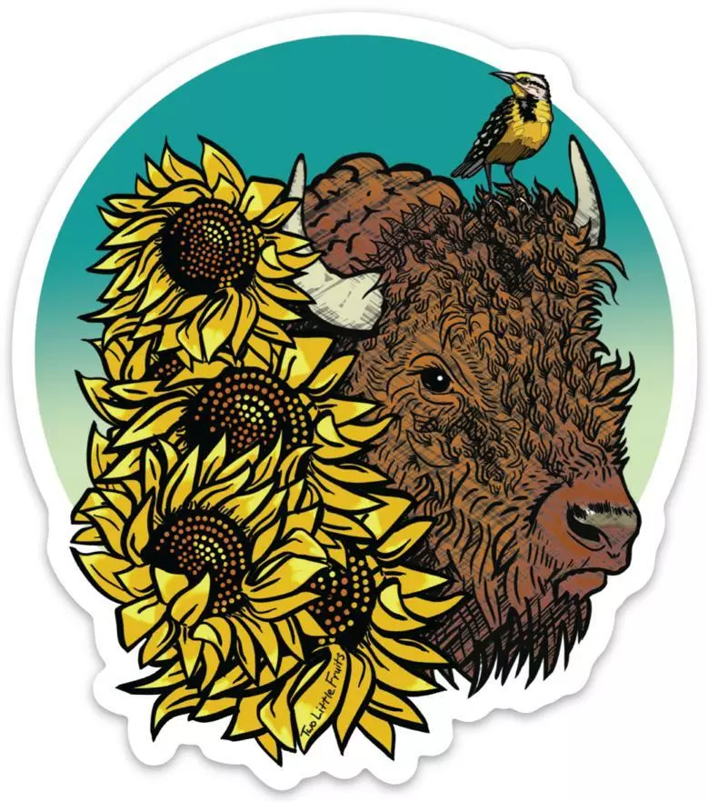 Lucinda's Buffalo Meadowlark Sticker 3 Lucinda's Buffalo Meadowlark Sticker