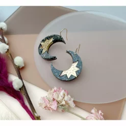 Lucinda's New Black Crescent Moon Earrings