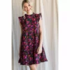 Lucinda's New Fuchsia & Black Floral Ruffle Dress