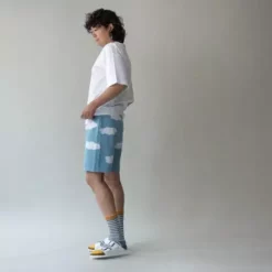 Lucinda's Blue Mustard Striped Socks New