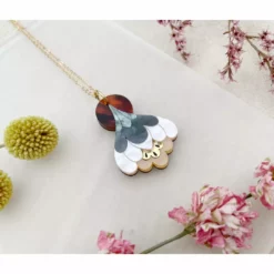 Lucinda's Pearl Crocus Pendant Necklace New