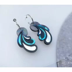 Lucinda's Lunar Psychedelic Wave Hoop Earrings