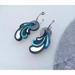 Lucinda's Lunar Psychedelic Wave Hoop Earrings