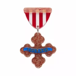 Lucinda's Medal Of Bravery Brooch By Erstwilder