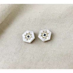 Lucinda's New Pearl Mini Star Hexagon Studs