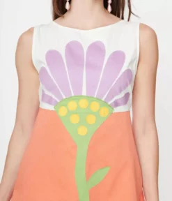 Lucinda's Orange Flower Power Mini Dress