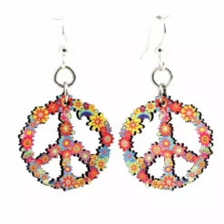 Lucinda's Blossom Peace Sign Earring New
