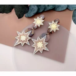 Lucinda's Gold Star Deco Statement Earrings