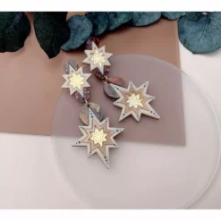 Lucinda's Gold Star Deco Statement Earrings