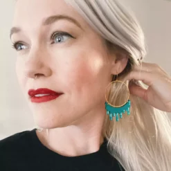 Lucinda's Teal Slime Hoop Earring New 7 Lucinda's Teal Slime Hoop Earring New